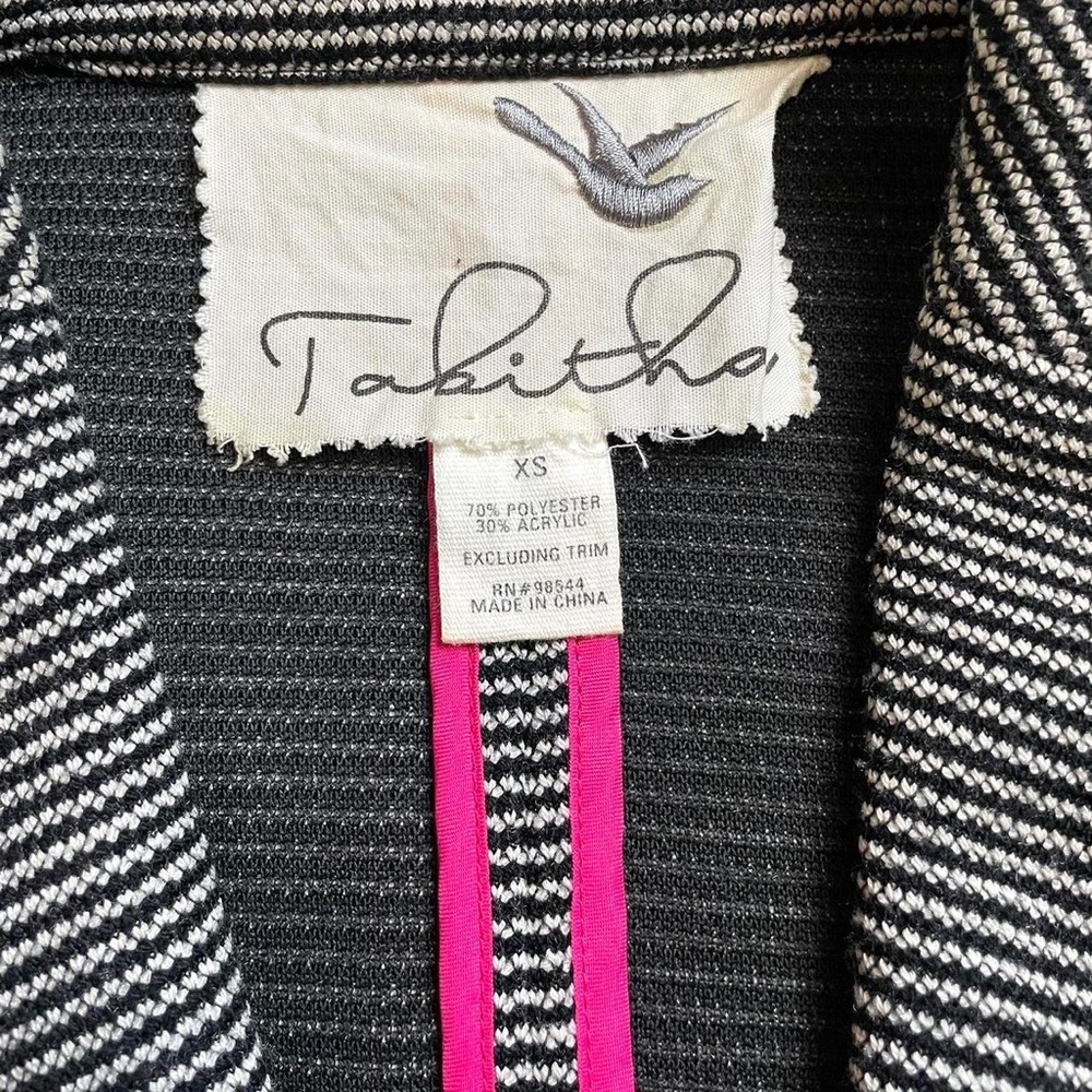 Anthropologie Women's Black and White Jacke,Women's Striped Gray‎ Blazer Size XS - Picture 6 of 8